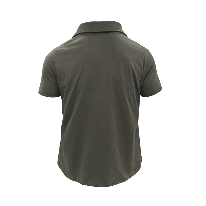 Men's Lapel Short Sleeve Outdoor Pocket Polo Shirt T-shirt